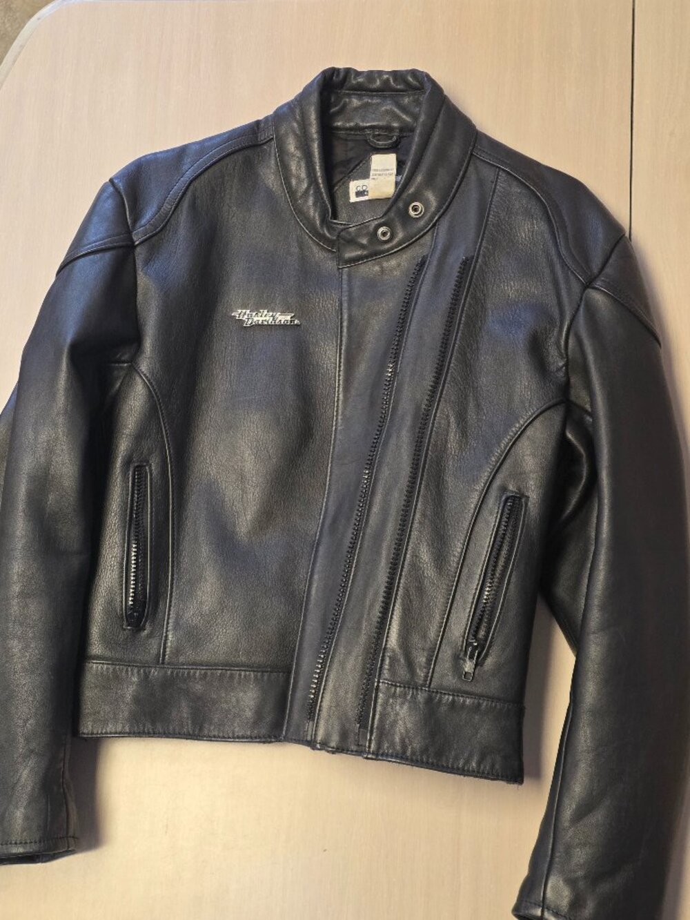 Women's Contempo Casuals Black Genuine Leather Motorcycle Jacket Size L